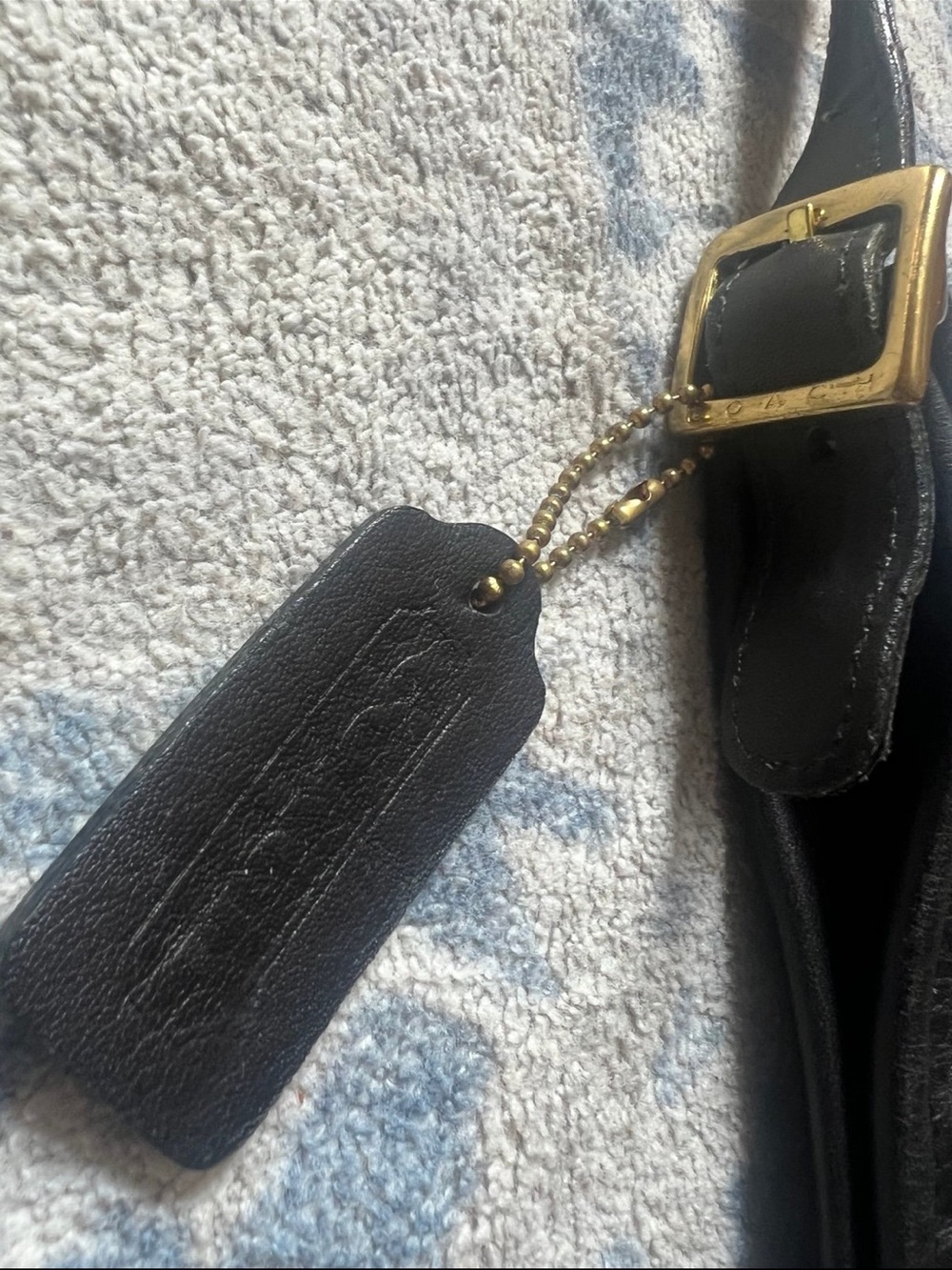Vintage Coach 9073 Black Leather Shoulder Bag Zip Top Hobo Bag - Picture 6 of 8